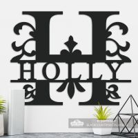 Letter H Personalised Monogram Name Sign in Situ in the Home