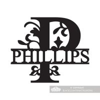 Letter P Monogram Name Sign Personalised with the Name Phillips