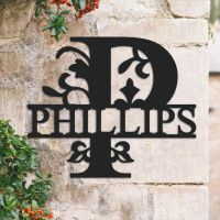 Traditional Personalised Monogram Name Sign on a Brick Wall