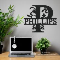 Letter P Monogram Name Sign in Situ in the Office