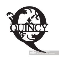 Letter Q Monogram Name Sign Personalised with the Name Quincy
