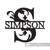 Letter S Monogram Name Sign Personalised with the Name Simpson