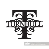 Letter T Monogram Name Sign Personalised with the Name Turnbull Letter T Monogram Name Sign Personalised with the Name Turnbull
