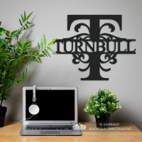 Letter T Monogram Name Sign in Situ in the Office Letter T Monogram Name Sign in Situ in the Office