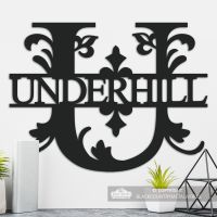 Letter U Personalised Monogram Name Sign in Situ in the Home