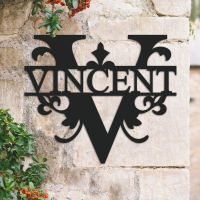 Traditional Personalised Monogram Name Sign on a Brick Wall