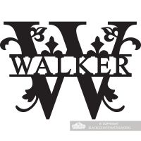 Letter W Monogram Name Sign Personalised with the Name Walker