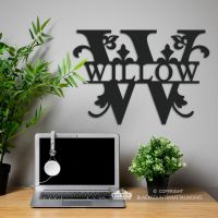 Letter W Monogram Name Sign in Situ in the Office