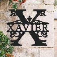 Traditional Personalised Monogram Name Sign on a Brick Wall