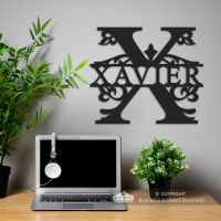 Letter X Monogram Name Sign in Situ in the Office