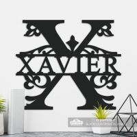 Letter X Personalised Monogram Name Sign in Situ in the Home