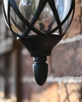 Close-Up of Lower Section of Traditional Ornate "Clear Glass" Victorian Top Fix Wall Lantern