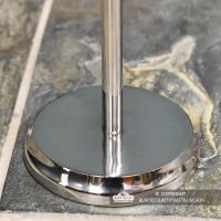 close-up of the round Base Finished in a Polished Steel close-up of the round Base Finished in a Polished Steel