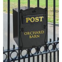"The Mulrose" Post Box For Gates with Vinyl Sign Writing
