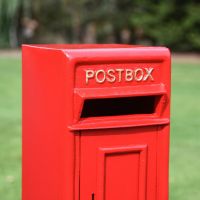 Close-Up of Freestanding Red Post Box