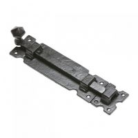 Traditional Squared Black Iron Door Bolt