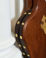 Close-Up of Traditional Wooden & PU Leather Bellows in Situ