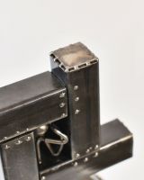 Close up of Recycled Metal Trapped Sculpture top detailing