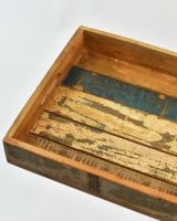 Close up of rustic finish vegetable tray