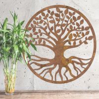 Rustic Round "Tree of Life" Wall Art in Situ Inside