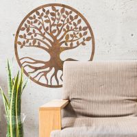 Rustic Round "Tree of Life" Wall Art in Situ in the Sitting Room