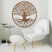 Rustic Round "Tree of Life" Wall Art in Situ in the Living Room