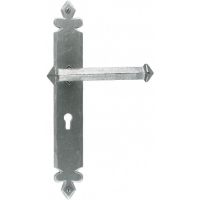Pewter Tudor Design Lever Handle With Keyhole
