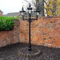 Triple Headed Harrogate Lamp Post set in Walled Garden Triple Headed Harrogate Lamp Post set in Walled Garden