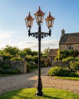 Triple Headed Hexagonal Lamp Post Set digital illustration copy Triple Headed Hexagonal Lamp Post Set digital illustration copy