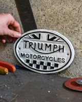 Triumph Vintage Style Cast Iron Sign Scale image