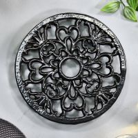 Heavy Duty Cast Iron Round Trivet Finished in Black 