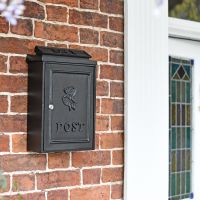 All Black "Tudor Rose" Post Box in Situ All Black "Tudor Rose" Post Box in Situ