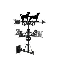 Two Labradors Weathervane On White Background