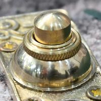 Close up of Polished Brass Doorbell Nib 