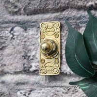 Ornate Polished Brass Doorbell Push 