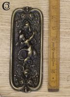 Cherub Antique Brass Finger Door Plate Cherub Antique Brass Finger Door Plate