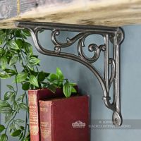 Scroll design Natural cast iron shelf bracket