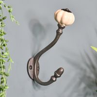 6" Iron Ceramic Shell Tipped Coat Hook