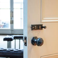 Antique Pewter Octagonal Mortice or Rim Knob Set In Situ