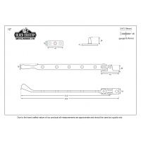 Polished Chrome Peardrop Window Stay Dimensions