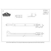 Polished Chrome Peardrop Window Stay Dimensions