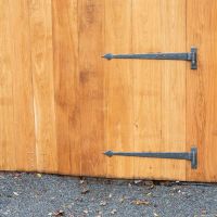 35" Cranked Pewter Door Hinges in situ 