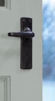 Smooth Lever Latch Set Installed on Door 