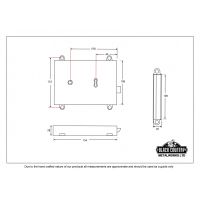 Polished Brass Reversible Rim Lock - Dimensions 