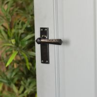Black Lever Latch Set on Grey Door 