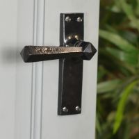 "Peregrine" Latch Set on Grey Door 