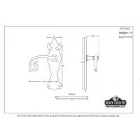 Curly Lever Latch Set Dimensions