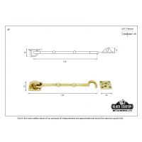 Polished Brass Cabin Hook Dimensions 