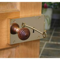 Left Hand Rim Lock Polished Brass with Rim Knob - Large Left Hand Rim Lock Polished Brass with Rim Knob - Large