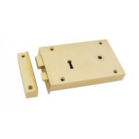 Large Polished Brass Rim Lock - Right Hand Large Polished Brass Rim Lock - Right Hand